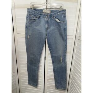 Vintage Levis 503 Skinny Straight Jeans 11M Light Wash Blue Denim Red Tab